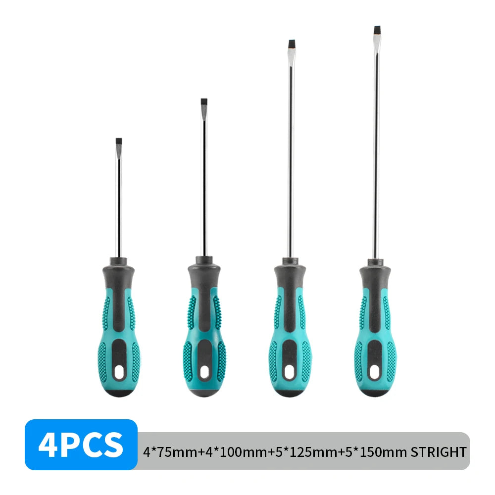 4PCS Hardware Tools Cross Straight Screwdriver Set Magnetic Multipurpose Manual Screwdriver With Anti Slip Handle