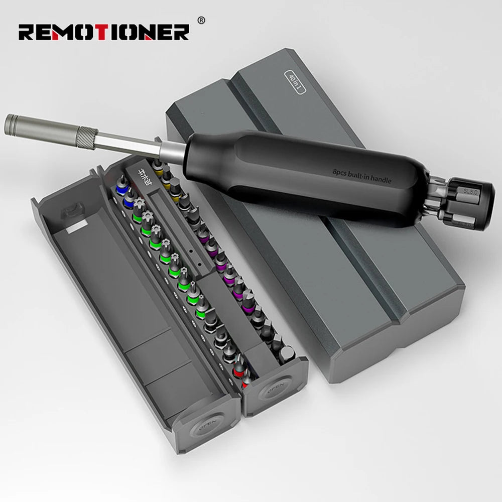 40 In1 Mobile Repair Hardware Tools Multi-functional Magnetic Screwdriver Set with Aluminum Box