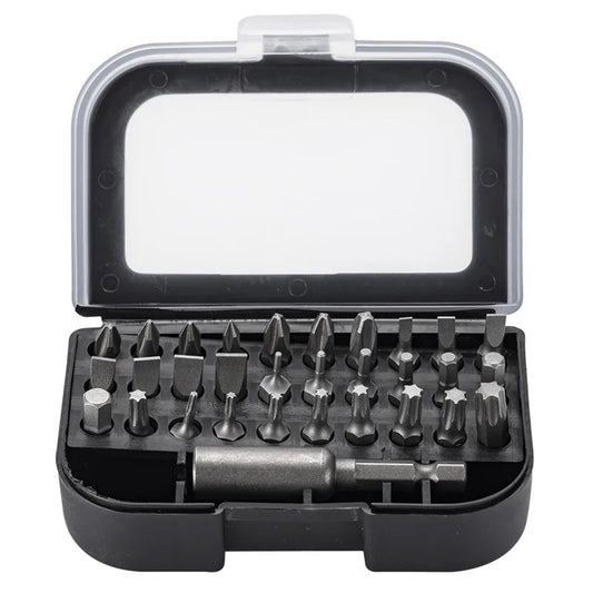 31PCS Hardware Tool Set Chrome-vanadium Steel Phillips Slotted Torx Hex Pozi Electrical Quick Release Screwdriver Bits Set
